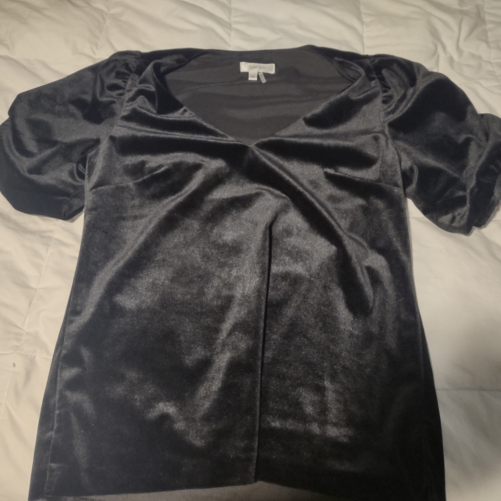 Tyler Boe Black Velvet Blouse